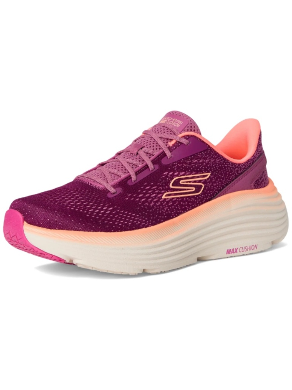 Womens Skechers Max Cushioning Endeavour Kauska Sneakers. Raspberry 129479
